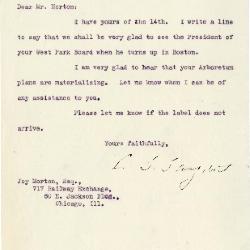 1921/06/20: C. S. Sargent to Joy Morton