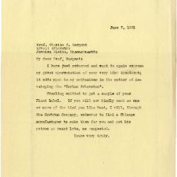1921/06/07:  [Joy Morton] to Charles S. Sargent