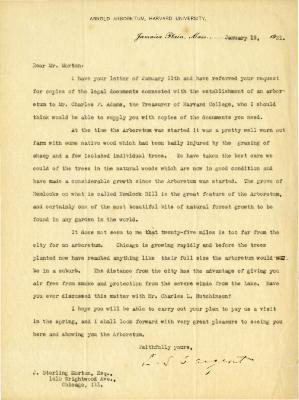 1921/01/19: C. S. Sargent to Sterling Morton