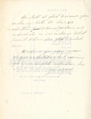1930/06/17: Secretary to Founder [Morton Arboretum] to A.F. Sandford