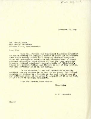 1952/12/18: E.L. Kammerer to Donald Wyman