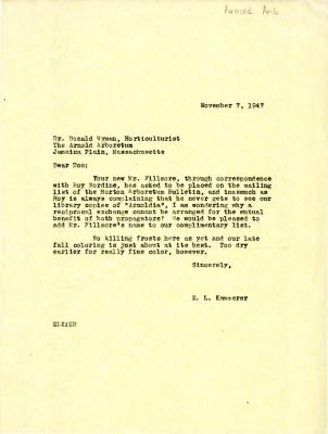 1947/11/07: E.L. Kammerer to Donald Wyman