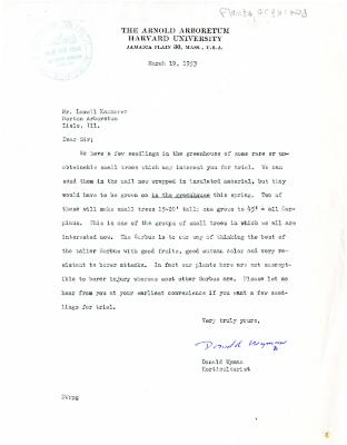 1953/03/19: Donald Wyman to Lowell Kammerer