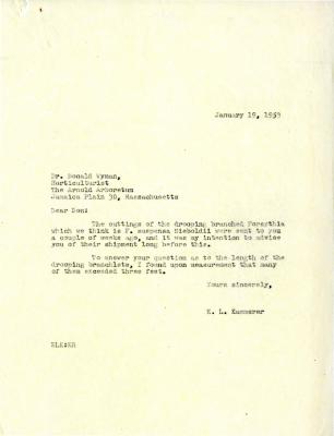 1953/01/19: E.L. Kammerer to Donald Wyman
