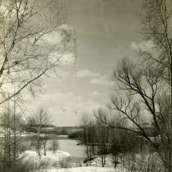 "Winter Vista - Morton Arboretum"  lake scene