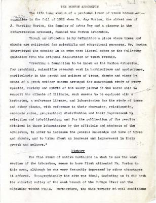 The Morton Arboretum [article summarizing The Morton Arboretum, 1941]