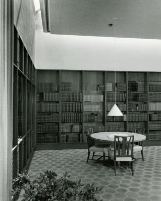 Sterling Morton Library, reading room, southeast corner w/ study table