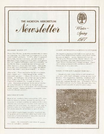 The Morton Arboretum Newsletter, Winter-Spring 1977