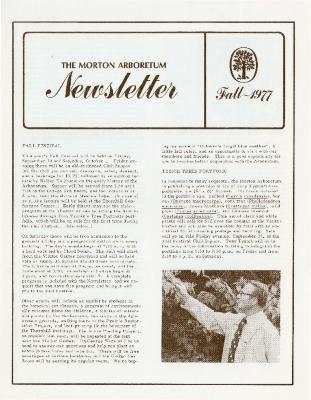 The Morton Arboretum Newsletter, Fall 1977