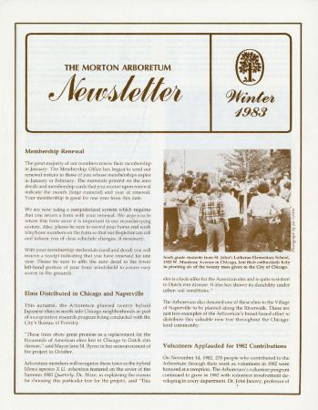The Morton Arboretum Newsletter, Winter 1983