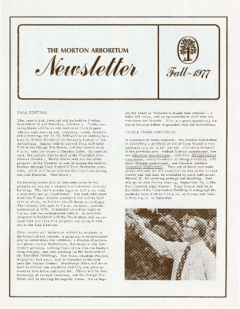 The Morton Arboretum Newsletter, Fall 1977
