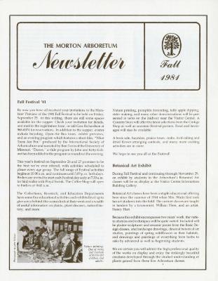 The Morton Arboretum Newsletter, Fall 1981