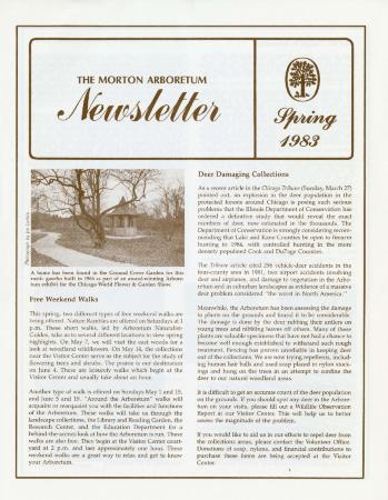 The Morton Arboretum Newsletter, Spring 1983