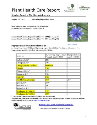 Plant Health Care Report: 2019, August 15 Growing Degree Day Issue