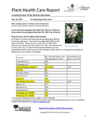 Plant Health Care Report: 2019, May 24 Growing Degree Day Issue
