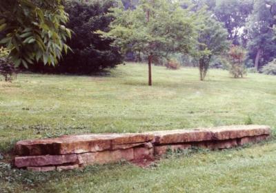 Stone seating wall, near Appalachia Collection