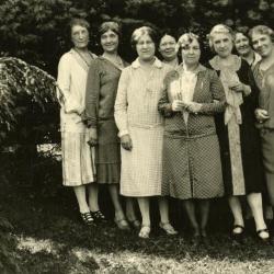 Mrs. Joy Morton and friends, on grounds at Thornhill residence