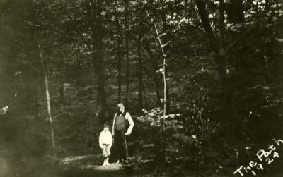 Joy Morton with his nephew on east side path