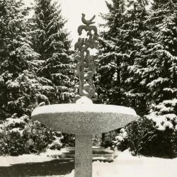 Raintree Fountain, in winter