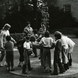 Children drinking at Raintree Fountain