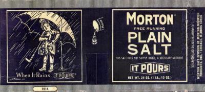 Photograph of Morton Salt canister label (1914)