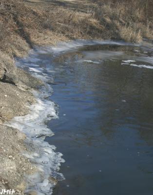 Ice along shoreline