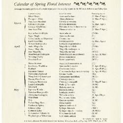 Calendar of Spring Flora Interest