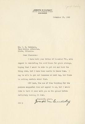 1940/11/12: Joseph M. Cudahy to Clarence E. Godshalk