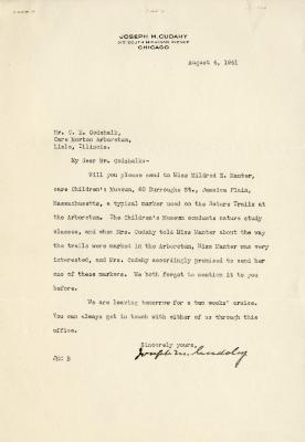 1941/08/04: Joseph M. Cudahy to Clarence E. Godshalk