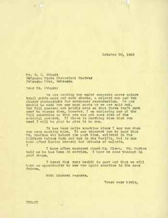 1945/10/30: C. E. Godshalk to N. C. Abbott