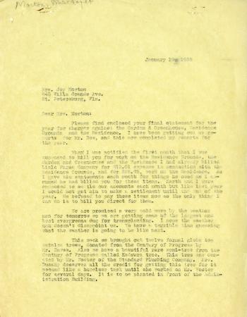 1935/01/19: Clarence Godshalk to Mrs. Joy Morton