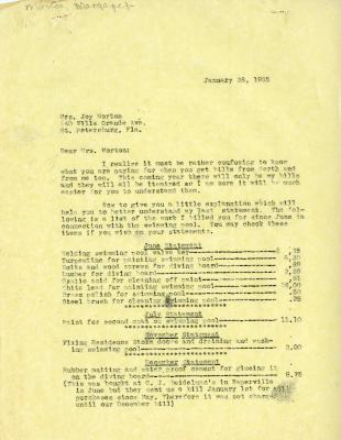 1935/01/28: Clarence Godshalk to Mrs. Joy Morton