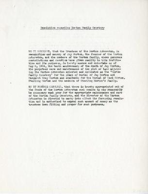 1944/05/09: Resolution Regarding the Morton Family Cemetery
