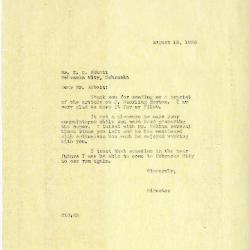 1939/08/15: Clarence E. Godshalk to N. C. Abbott