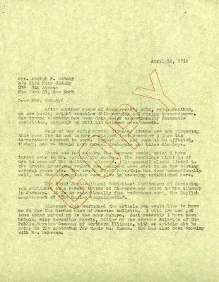 1952/04/16: E. Lowell Kammerer to Jean M. Cudahy