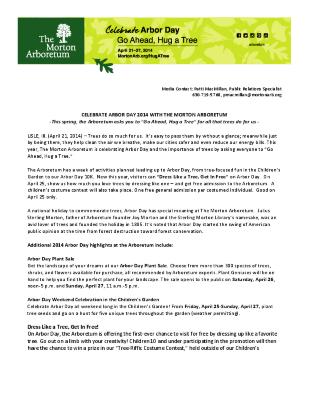Arbor Day Press Release
