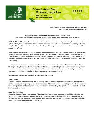 Arbor Day Press Release