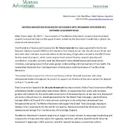 Arboretum Promotions Appointments  Press Release