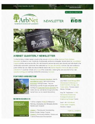 ArbNet Quarterly Newsletter, July 2016