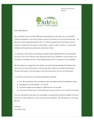 ArbNet Email, Celebrating Five Years
