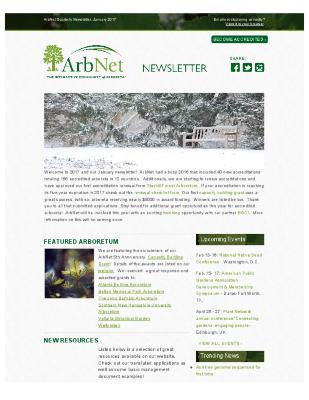 ArbNet Quarterly Newsletter, January 2017