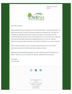 ArbNet Email, Conference Announcement