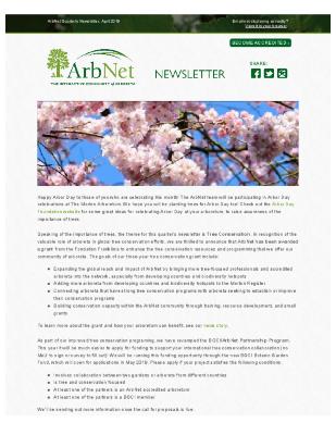 ArbNet Quarterly Newsletter, April 2019
