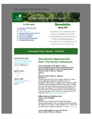 Community Trees Program Newsletter, March 2015