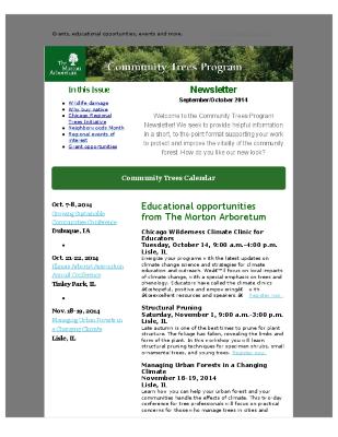 Community Trees Program Newsletter, September/October 2014