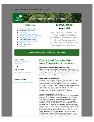 Community Trees Program Newsletter, June 2015