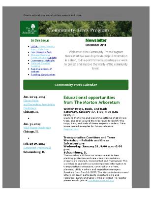 Community Trees Program Newsletter, December 2014