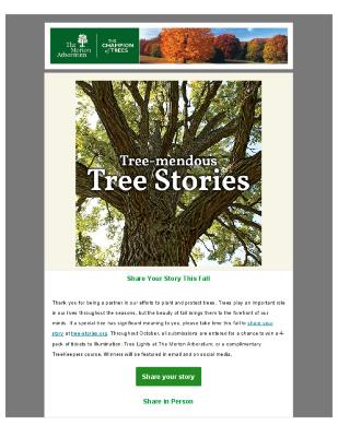 Community Trees Program Email, Tree-mendous Tree Stories