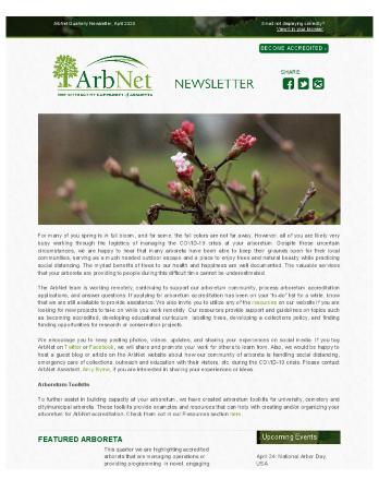 ArbNet Quarterly Newsletter, April 2020