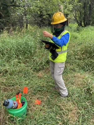 2020 Tree Census field crew taking measurements in plot 1094 